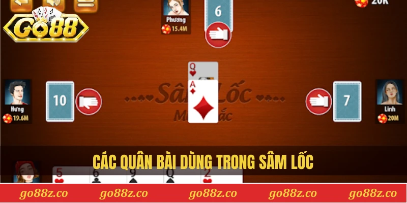 Các quân bài dùng trong sâm lốc
