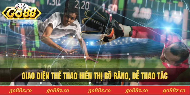 Giao diện thể thao hiển thị rõ ràng, dễ thao tác